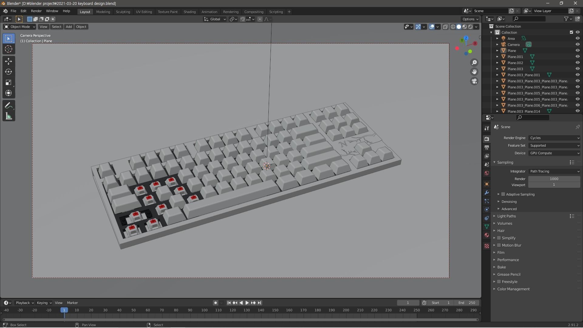 Keyboard art 3D model CGTrader