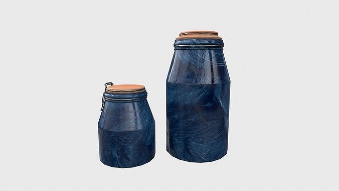 Couple of Jars Low-poly 3D model