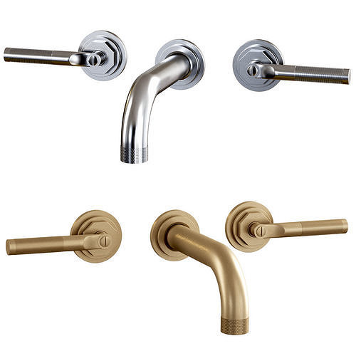 Landmark Industrial wall mounted mixer by Samuel Heath 3D model