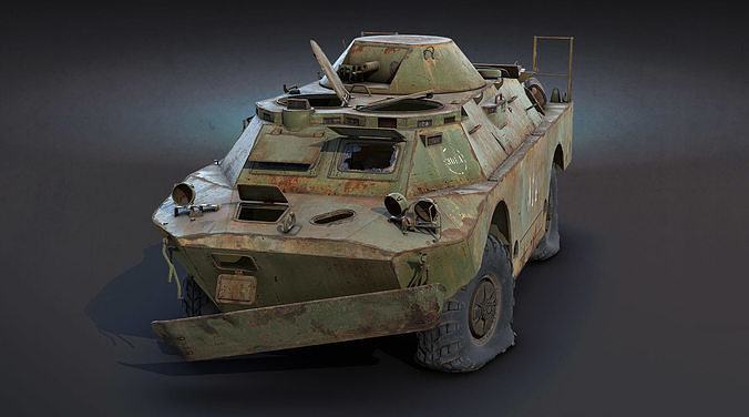 BRDM-2 Rusty Low-poly 3D model