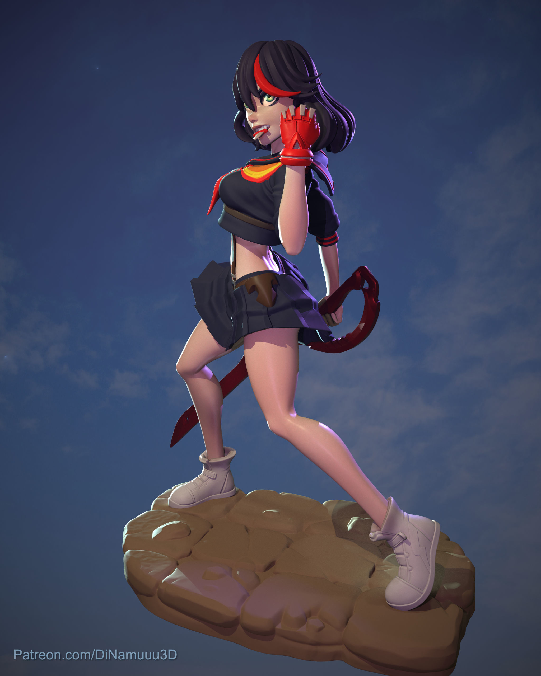 Ryuko Matoi School Uniform Kill La Kill 3D Print Model 3D model 3D