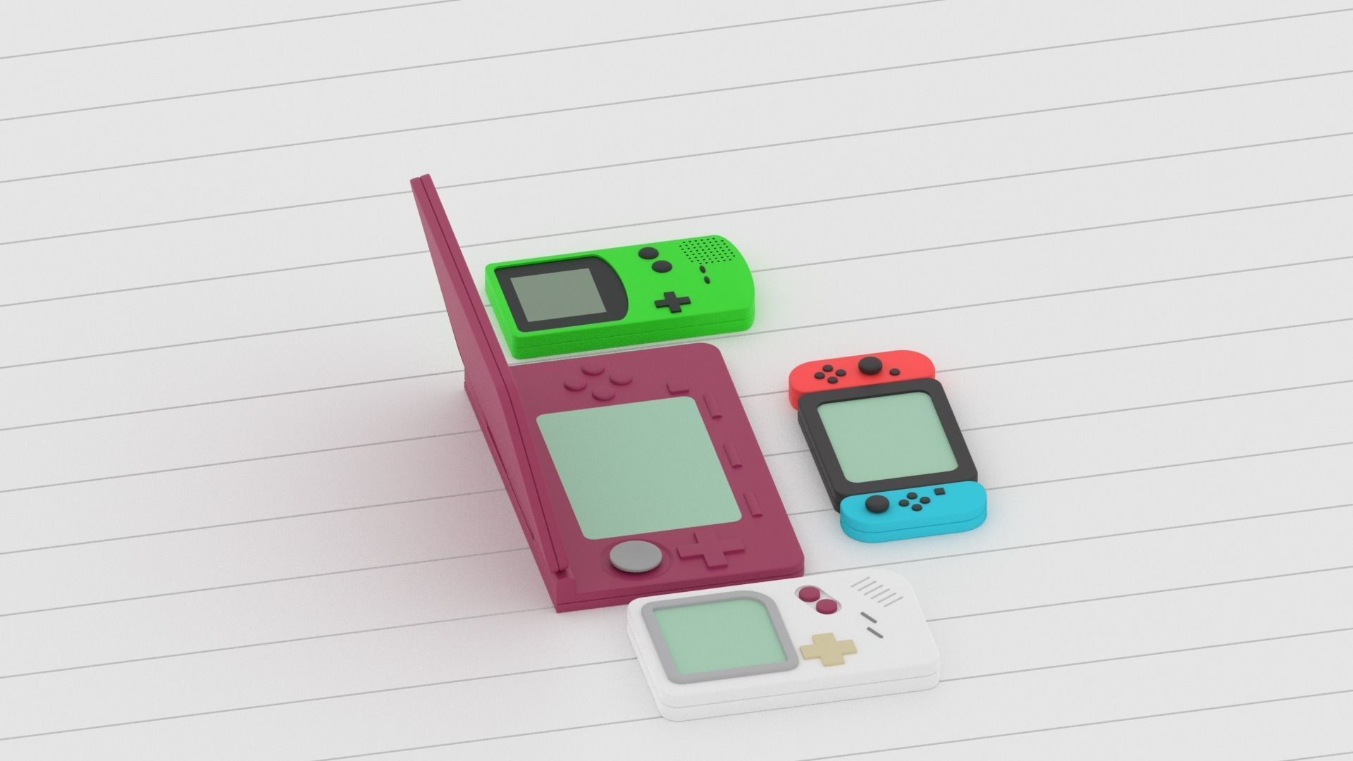 3D model Nintendo Game Consoles Collection VR / AR / lowpoly CGTrader