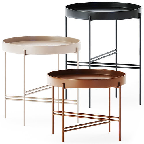 Metal Round Coffee Tables Tray by Potocco 3D model CGTrader