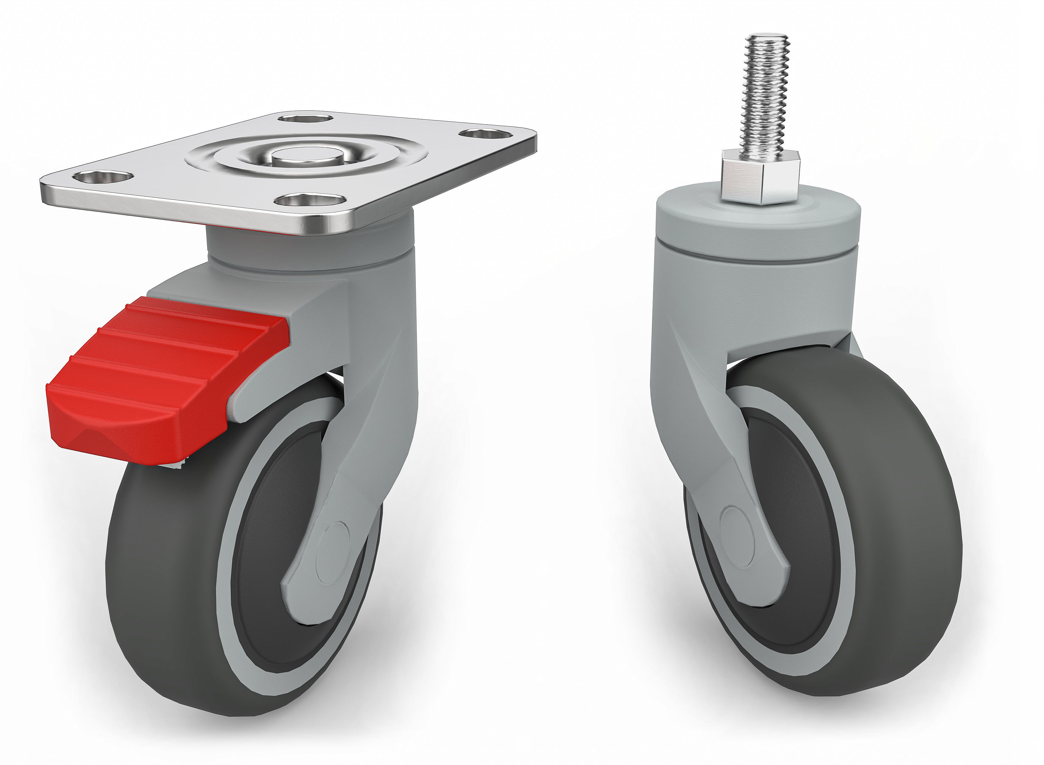 Swivel Caster Wheel Set 3D CGTrader