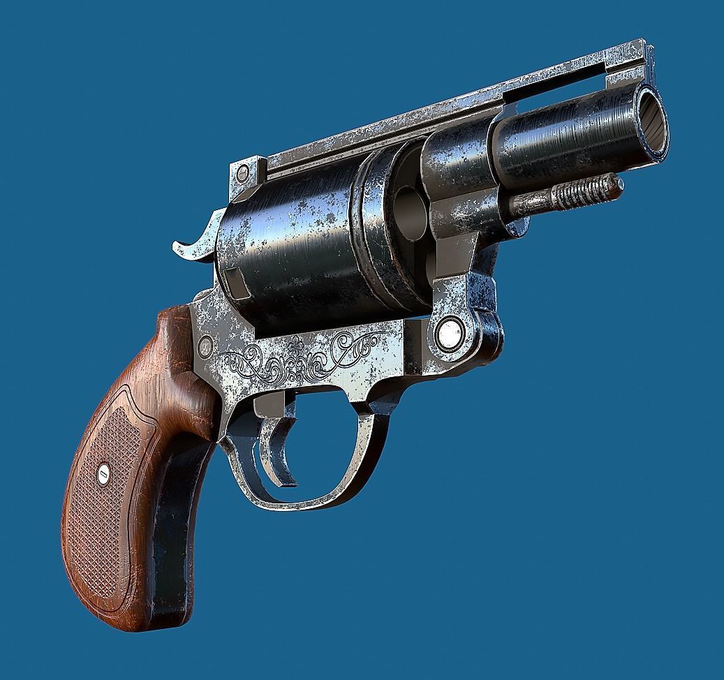 3D model Small revolver VR / AR / low-poly | CGTrader
