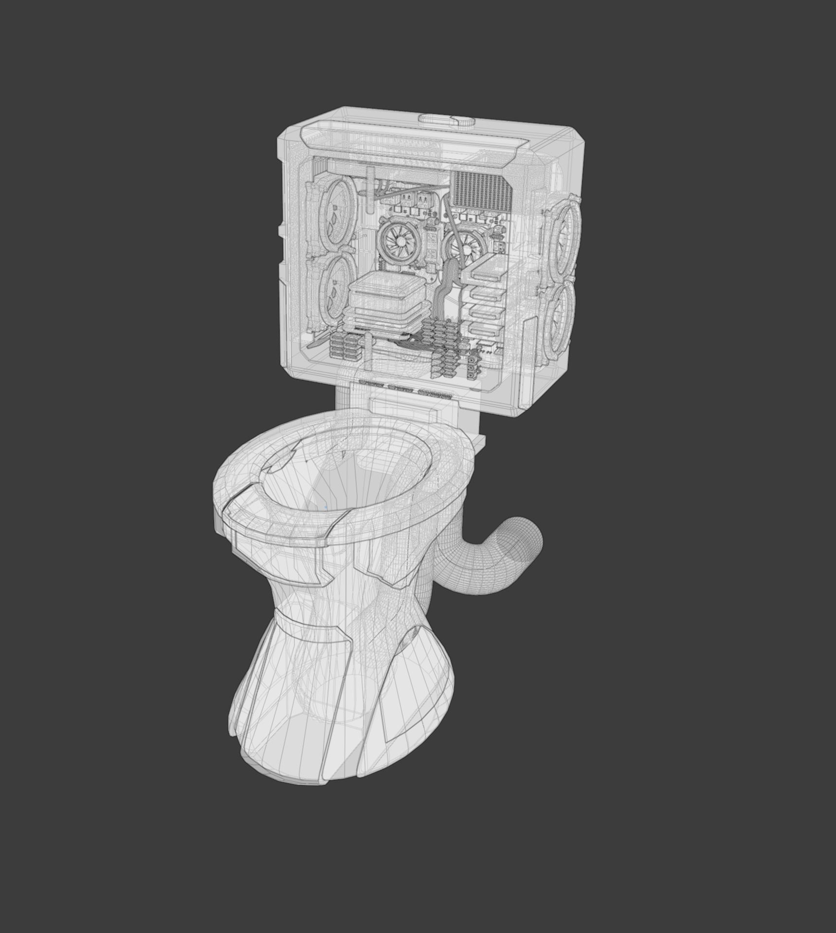 Cyberpunk Toilet Gaming PC Design 3D model | CGTrader