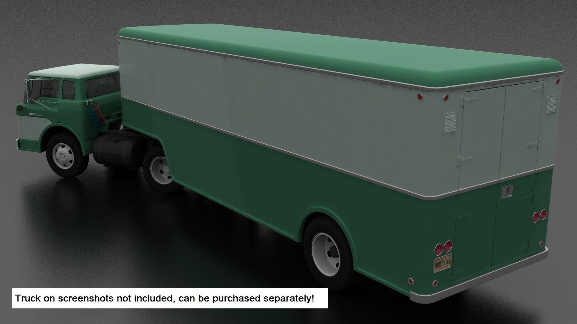 3D model American 50s60s style Furniture Van Trailer VR / AR / low