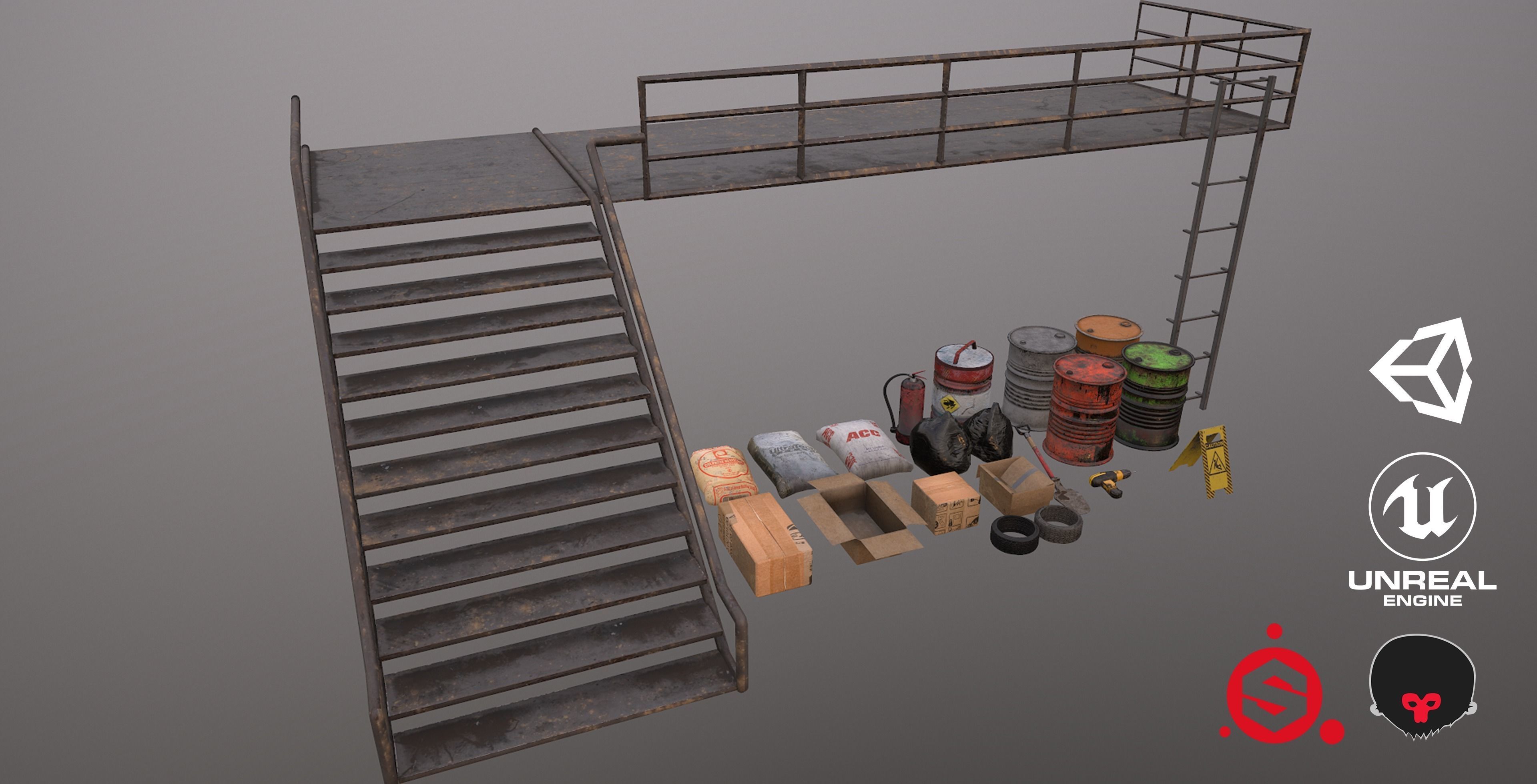 Industrial Asset Pack 3D model CGTrader