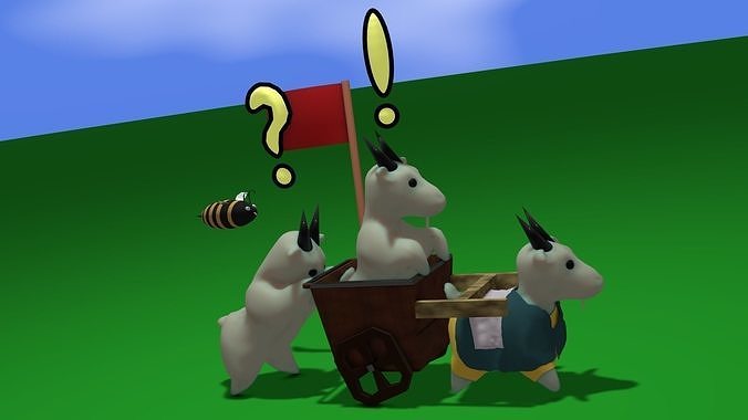 Goat Toon Pack Low-poly 3D model