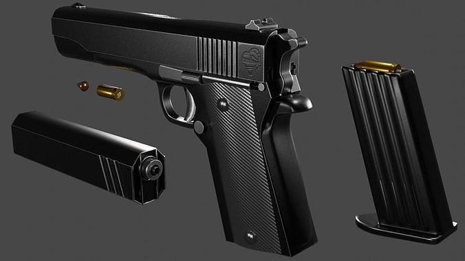 Pistol 3D Model Low-poly 3D model