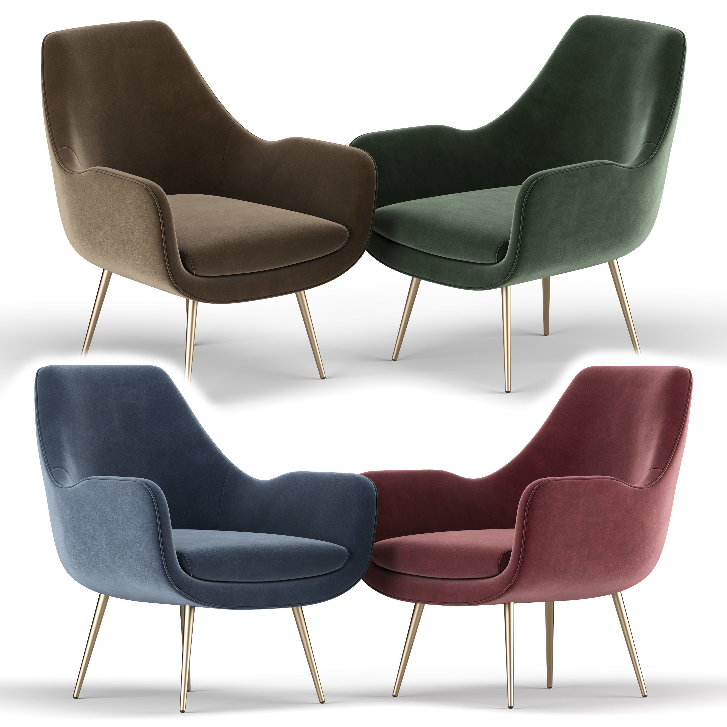 Moby Accent Armchair 3D model CGTrader