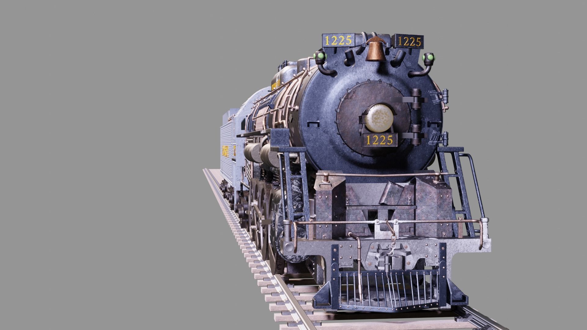 Pere Marquette 1225 locomotive train 3D model | CGTrader