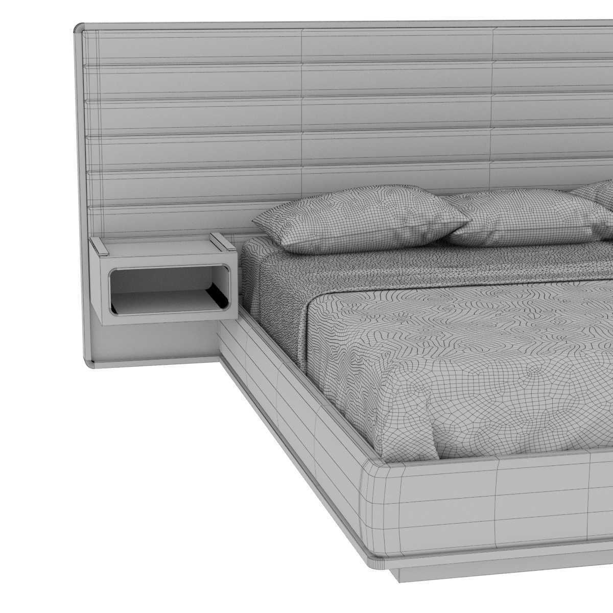 Custom made bed with built in nightstands 3D model CGTrader