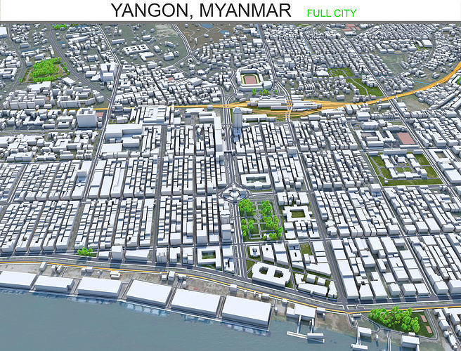 3D model Yangon City Myanmar VR / AR / low-poly | CGTrader