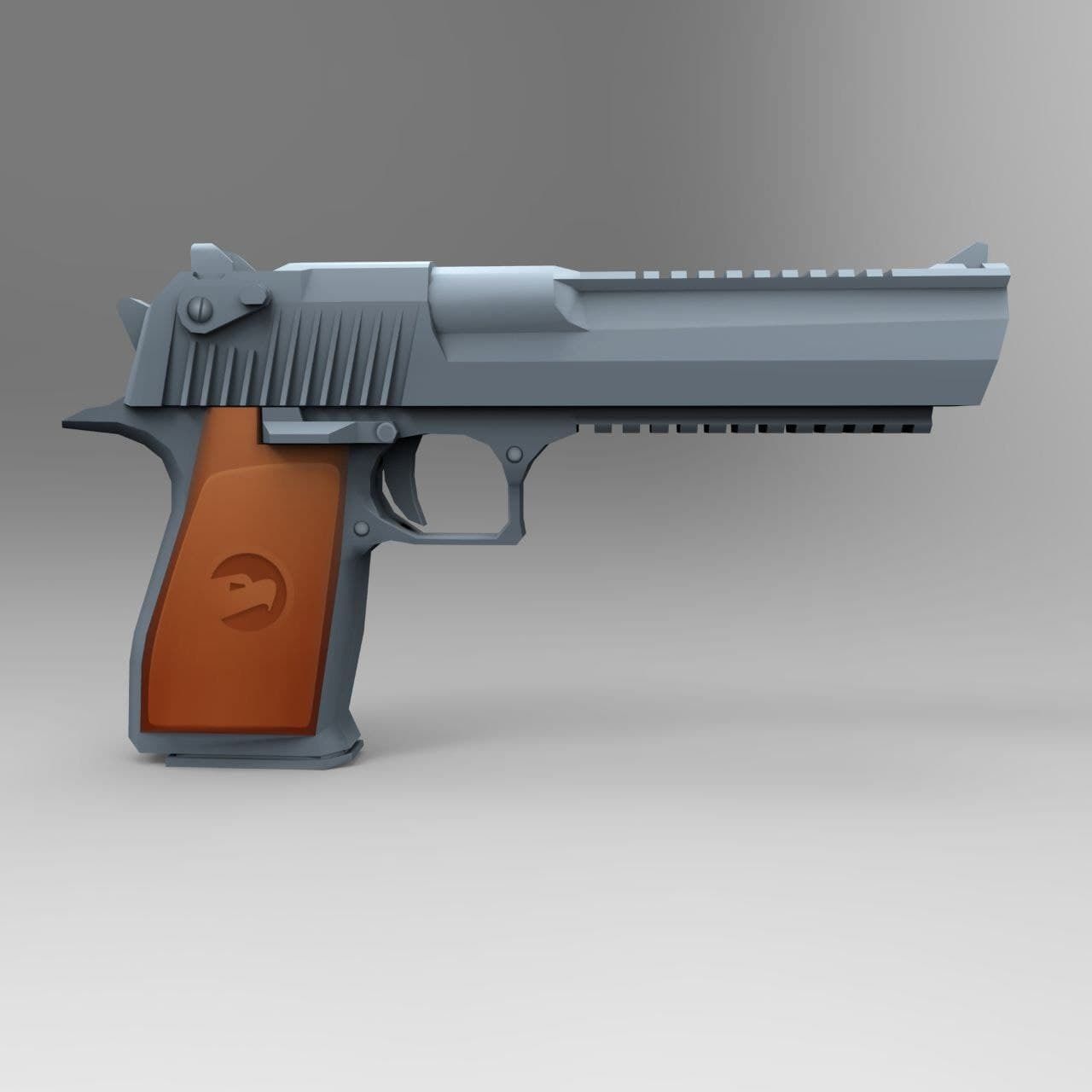 3D model Desert Eagle Low Poly Mobile Game Ready model VR / AR / low ...