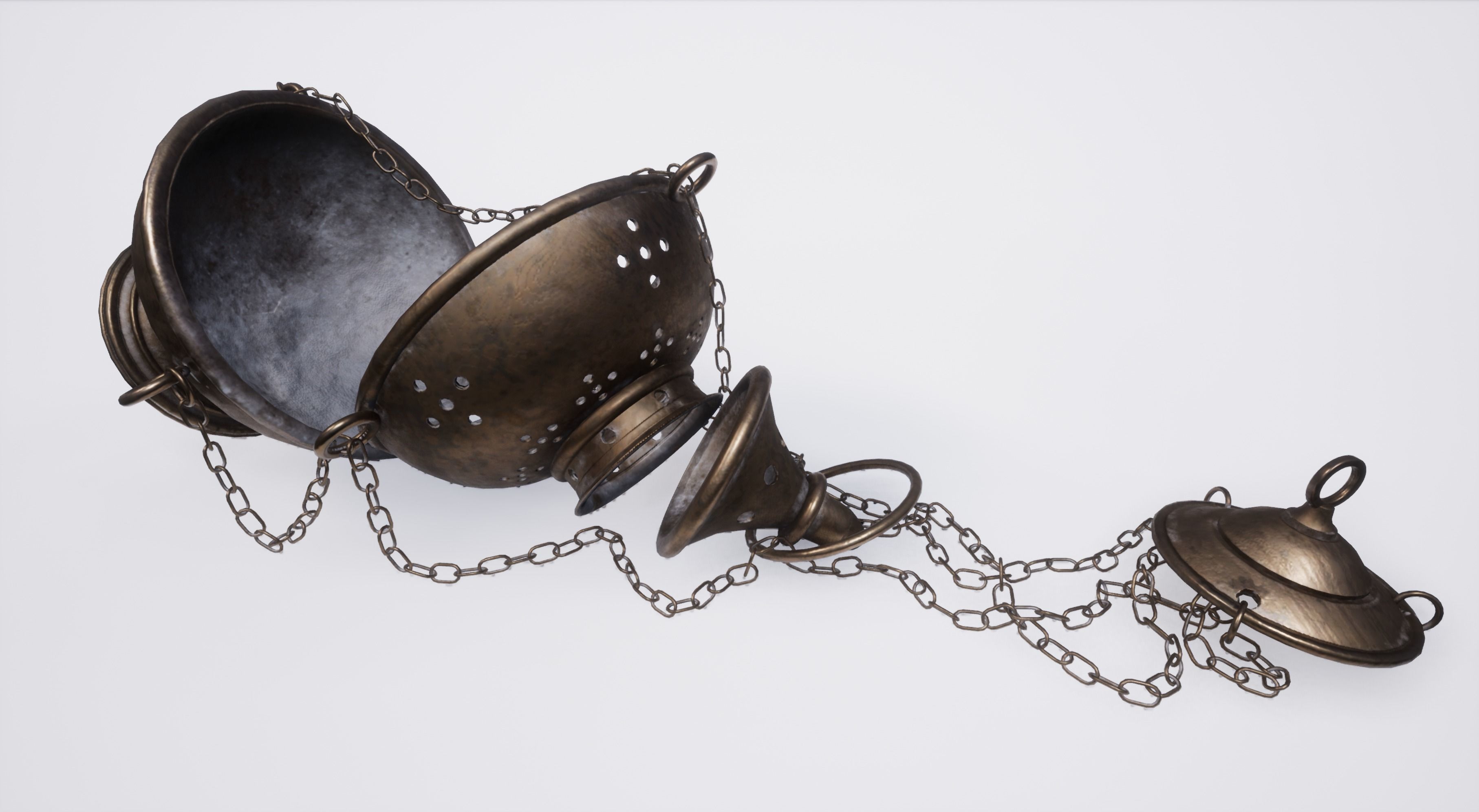 3D model Christian regalia Incense burner Bible Priest hat VR / AR