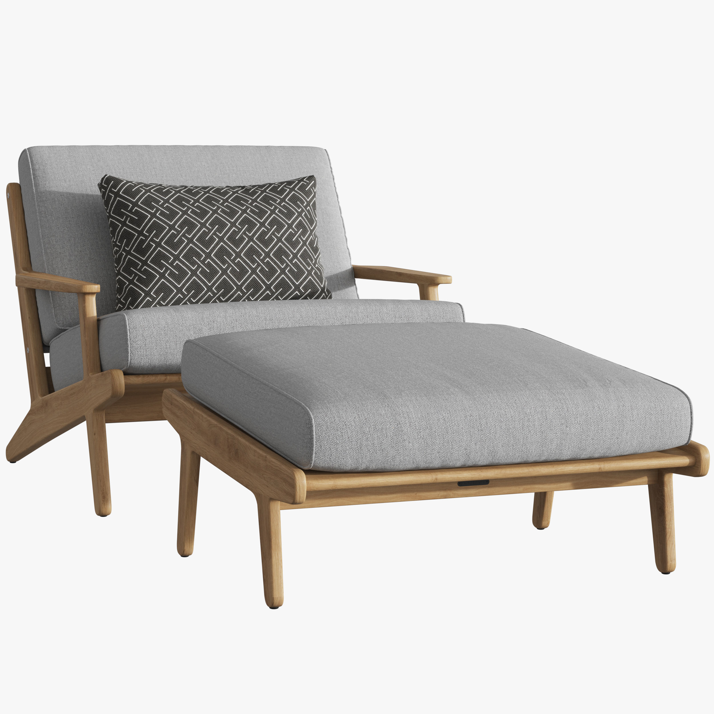 Gloster BAY LOUNGE CHAIR and OTTOMAN 3D model CGTrader