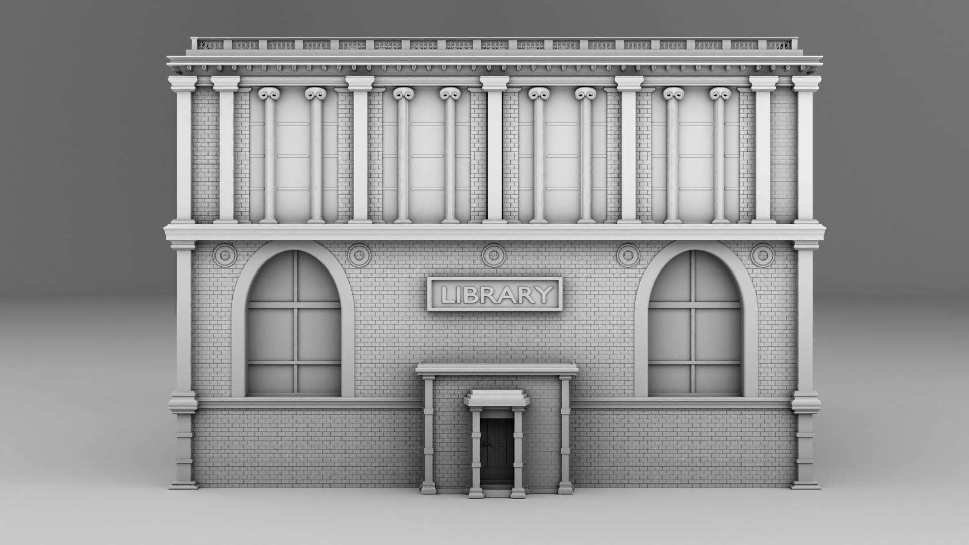 Library build 3D model 3D printable | CGTrader