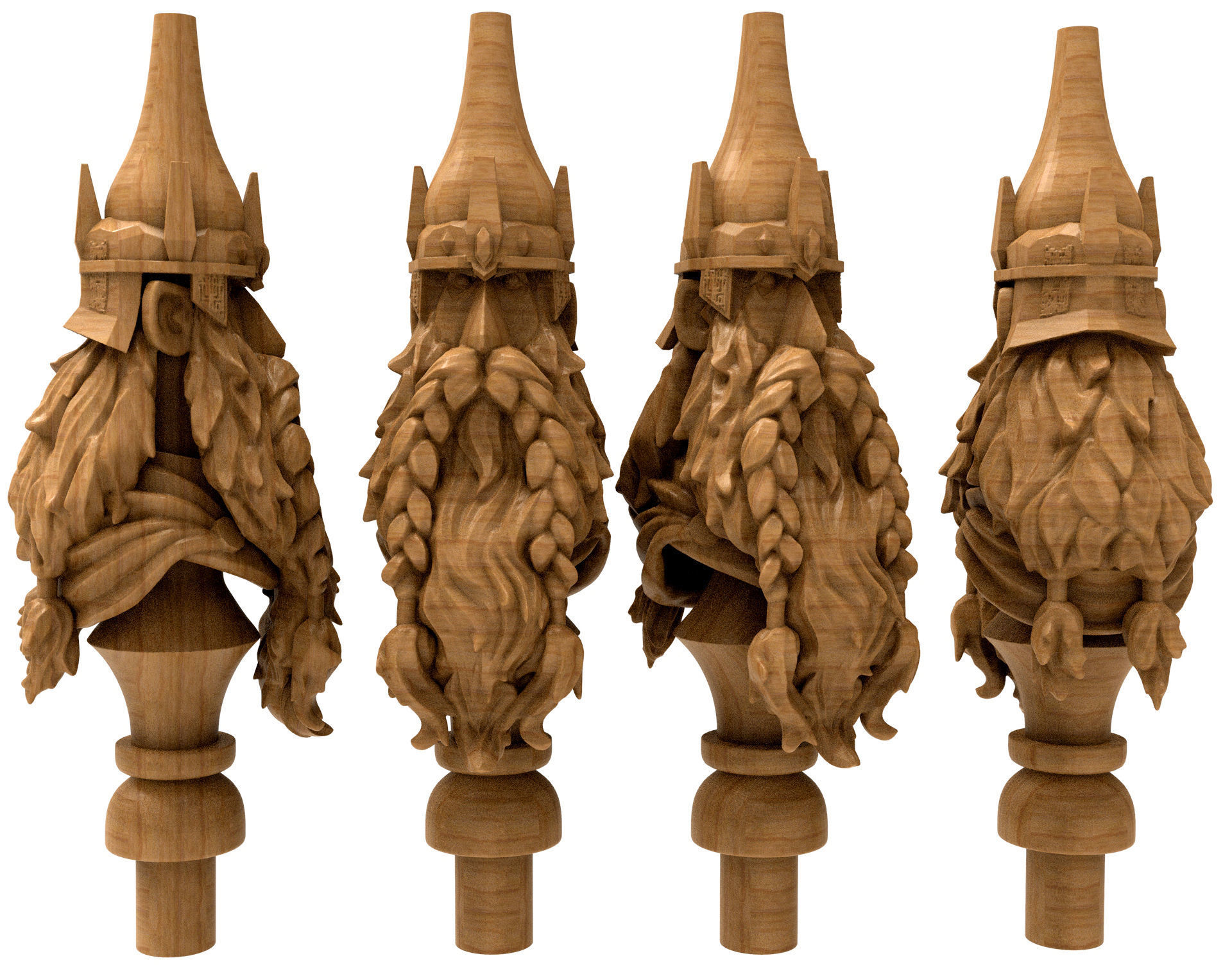 3D Model STL Hookah five wooden beards on pole 3D model CGTrader