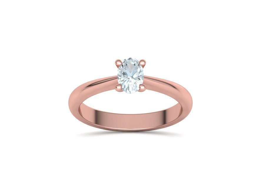 Oval Stone Half Carat Solitaire Ring printable 3dmodel 3D model 3D ...