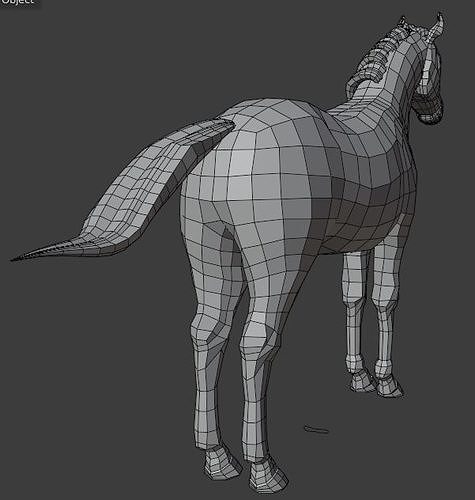 low poly 3d horse model