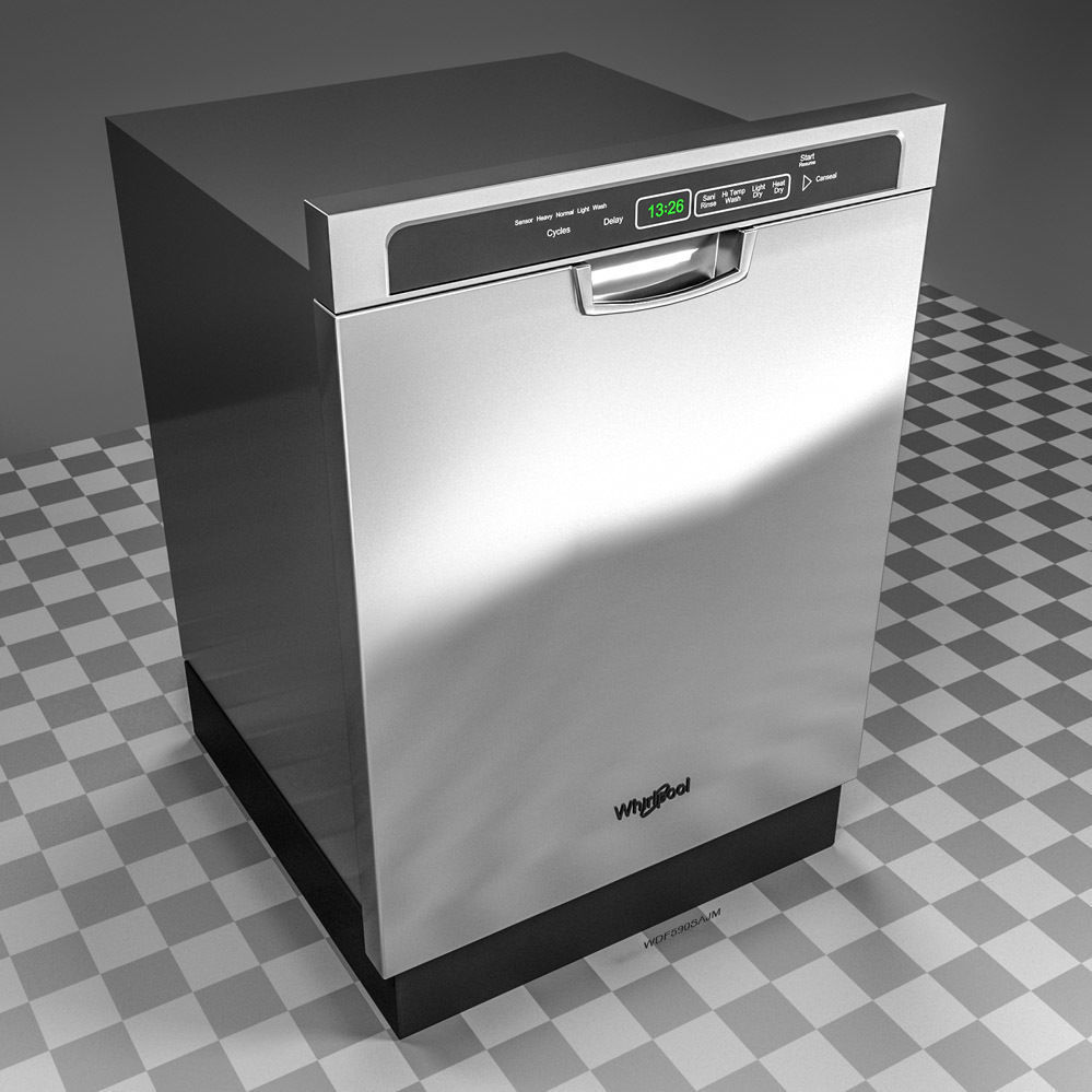 Whirlpool 53 dBA Dishwasher WDF540PADM 3D model CGTrader