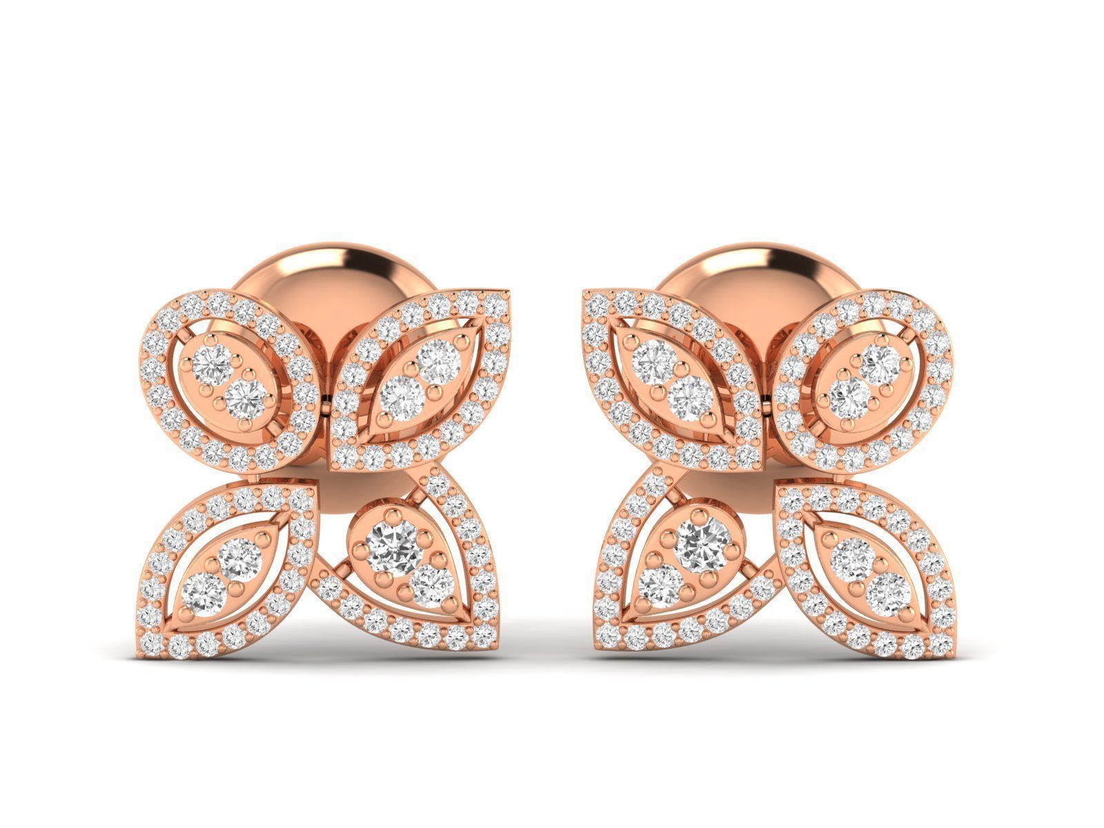 Women earrings 3dm stl render detail