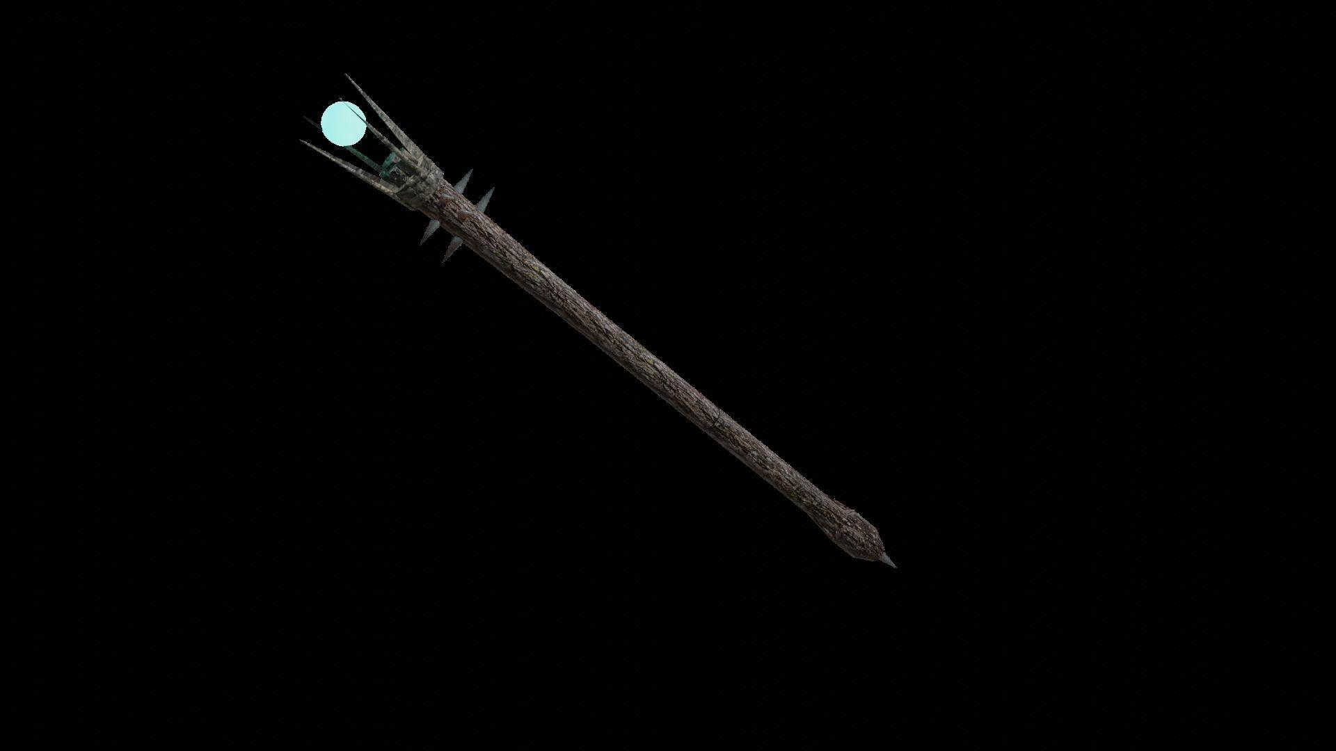 blue orb staff free 3D model CGTrader