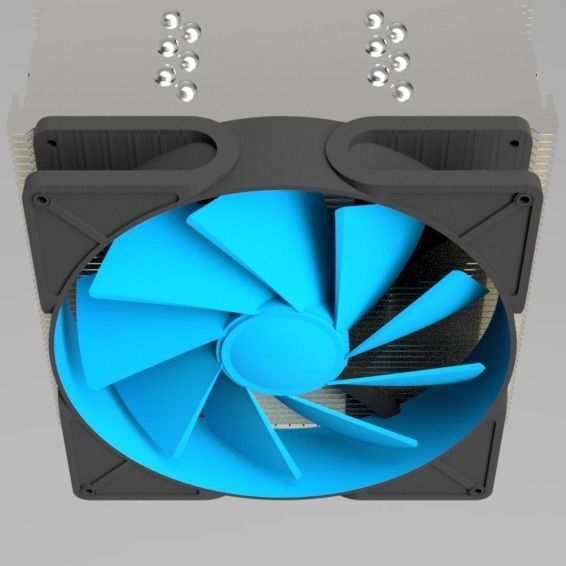 CPU cooler 1 3D model rigged CGTrader