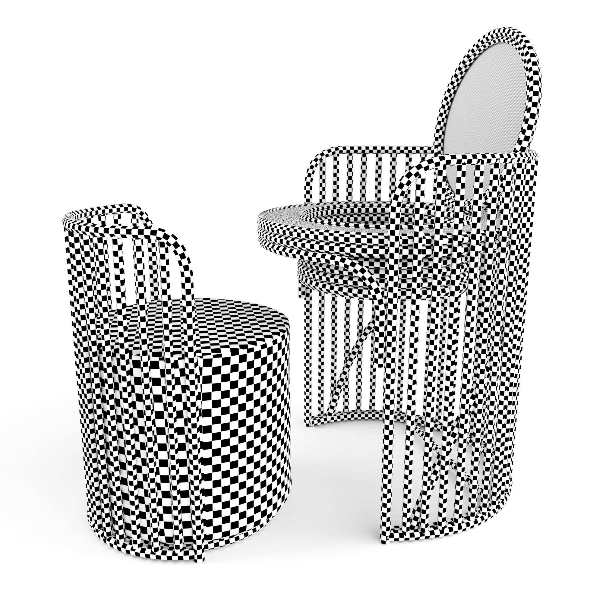 Elise Vanity And Stool Set 3D model CGTrader