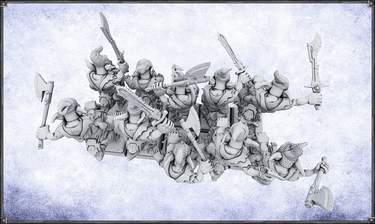 Goblin Squig Riders -UNIT- 28mm Miniatures 3D model 3D printable | CGTrader