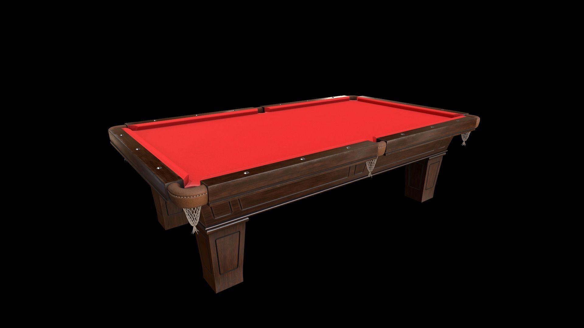 Billiard Pool table and cue stand 3D model lowpoly