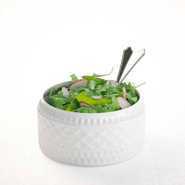 Salad In Porcelain Bowl