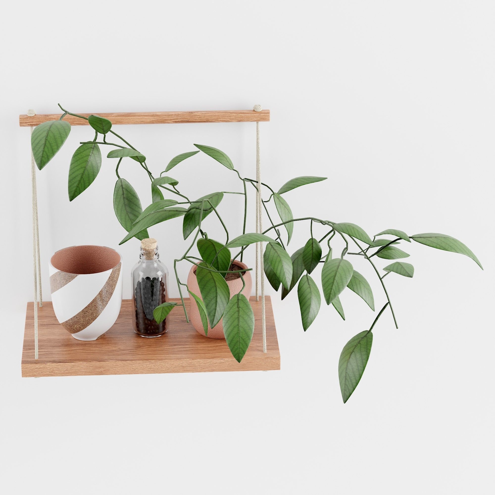 Asher Rope Hanging Wall Shelf 3D model CGTrader