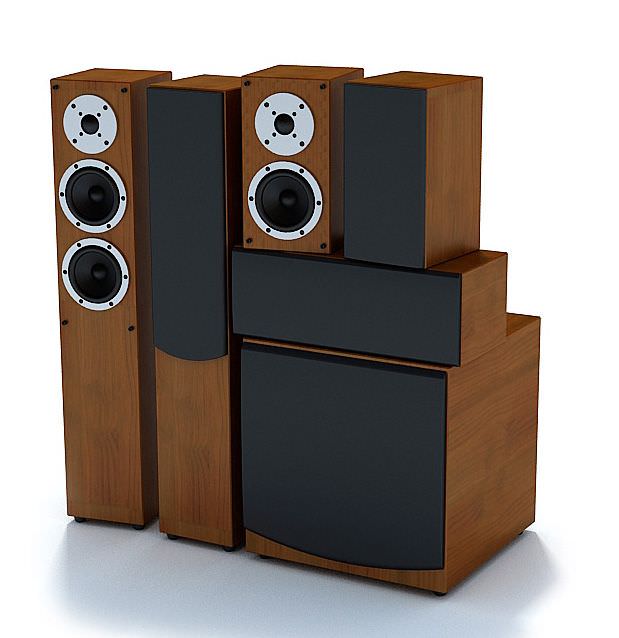 wooden stereo speakers