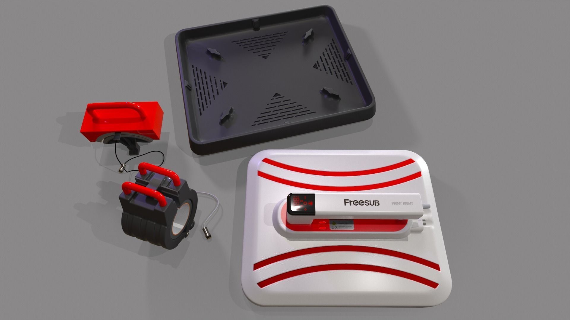 Freesub Easy Press Heat Press P1210 Full Set 3D Model Collection | CGTrader