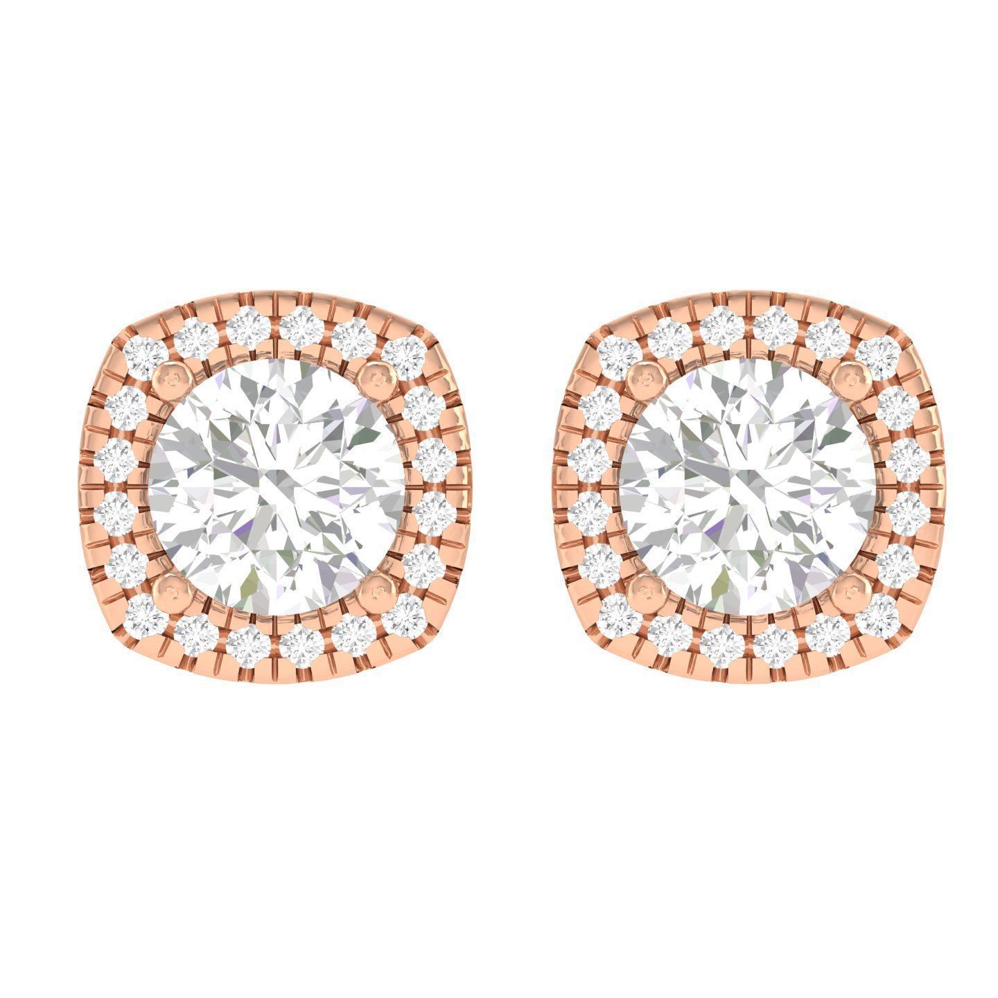 Women Square Earrings 3dm stl render detail