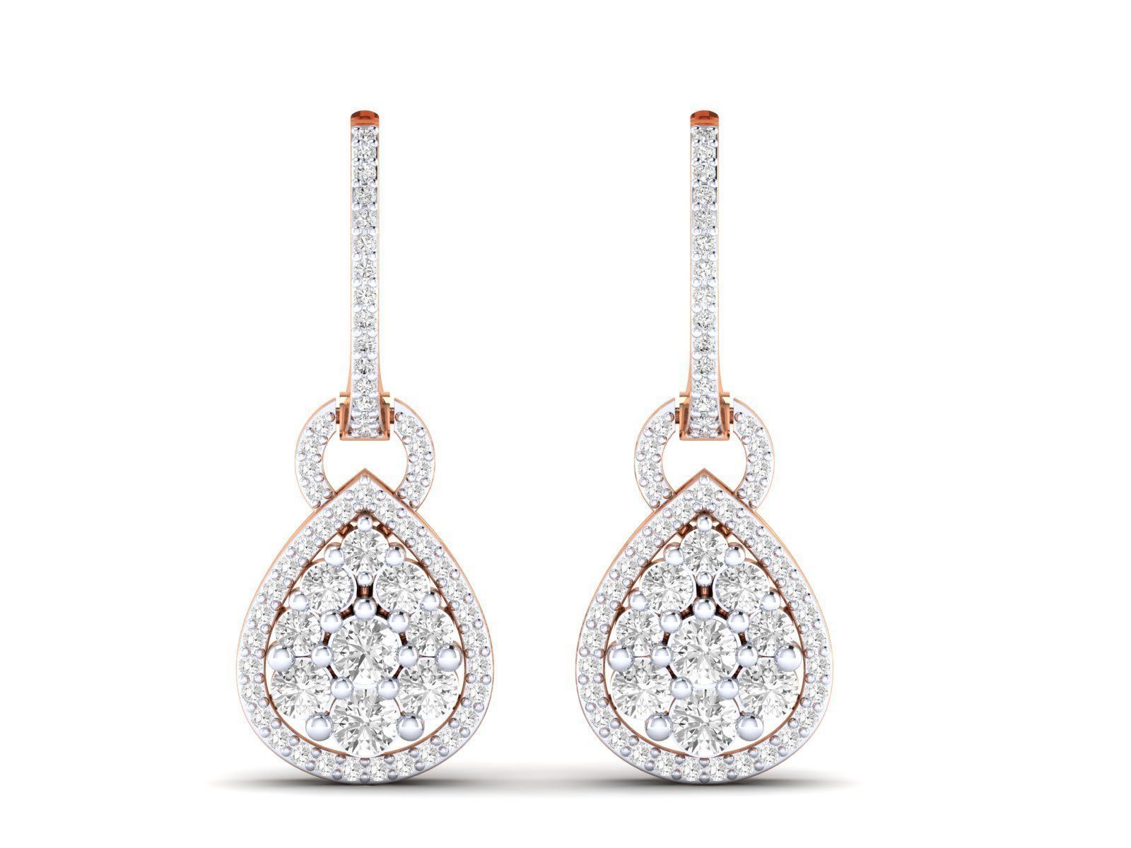Women Earrings 3dm stl render detail