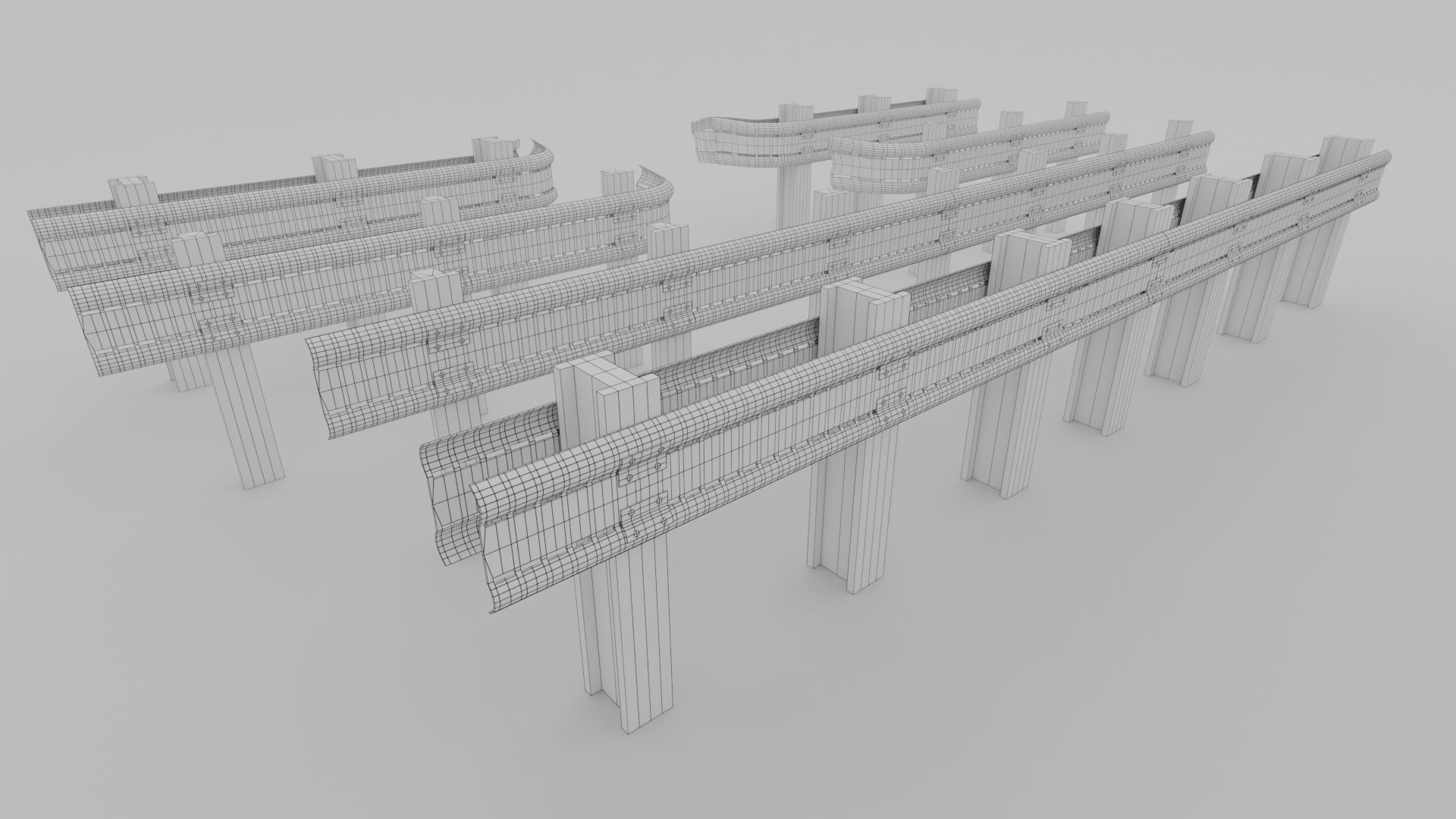 Highway Railing 3D model | CGTrader