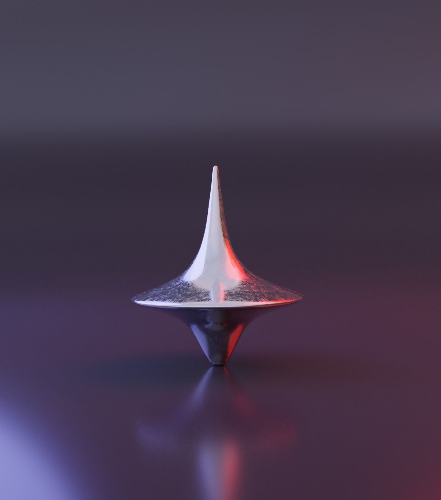 Spinning top from inception with metallic texture 3D model CGTrader