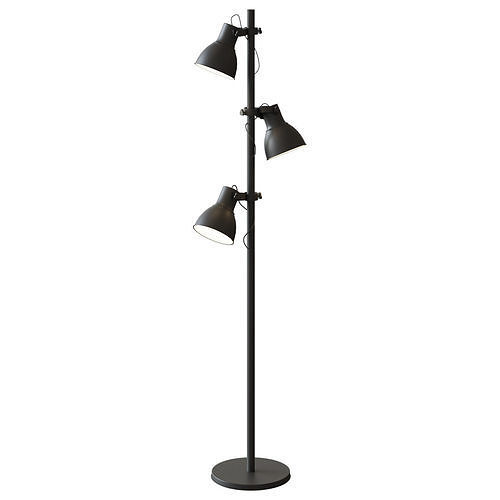 HEKTAR Floor lamp with 3 lamps dark gray 3D model CGTrader
