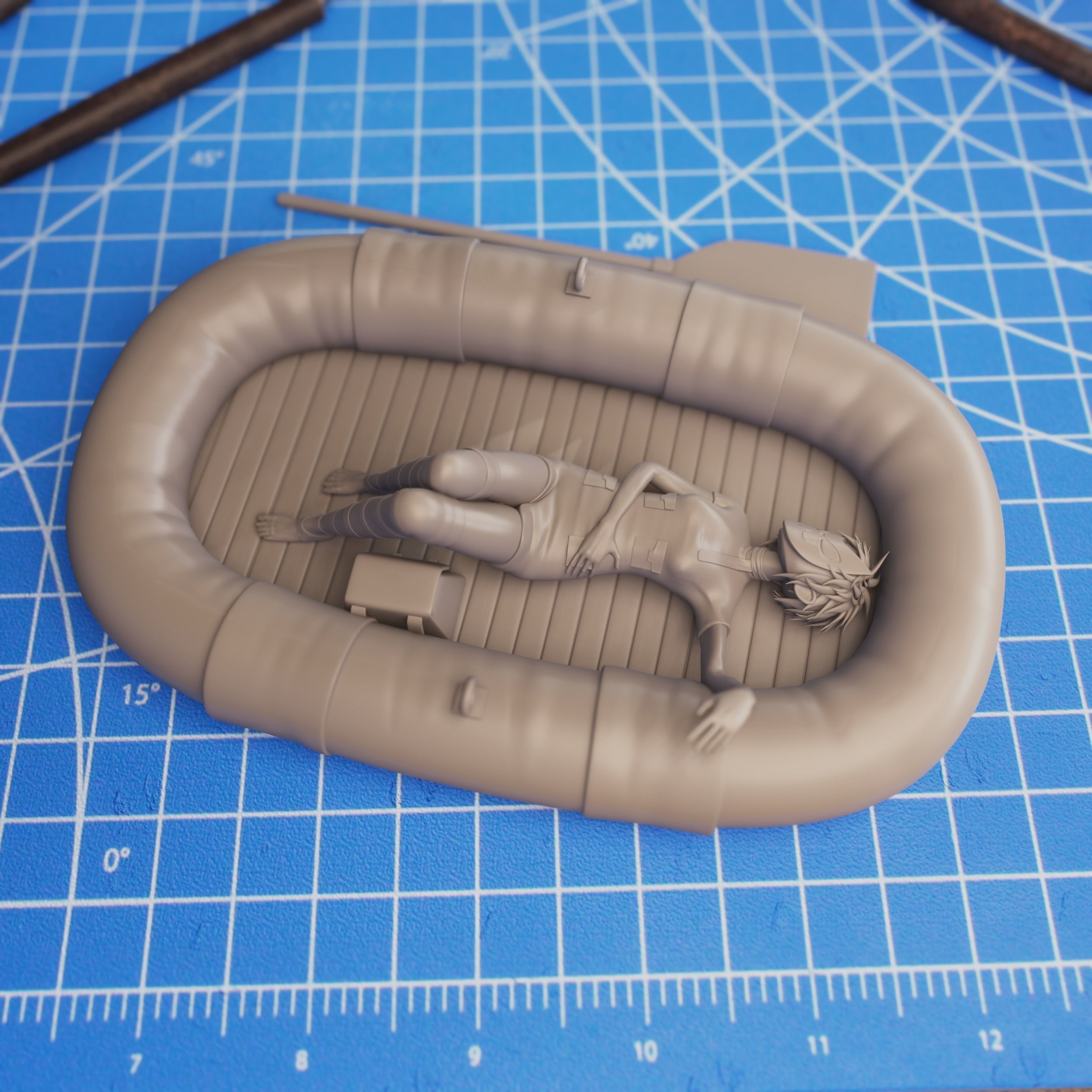 Gorillaz Noodle In Boat 3D model 3D printable CGTrader