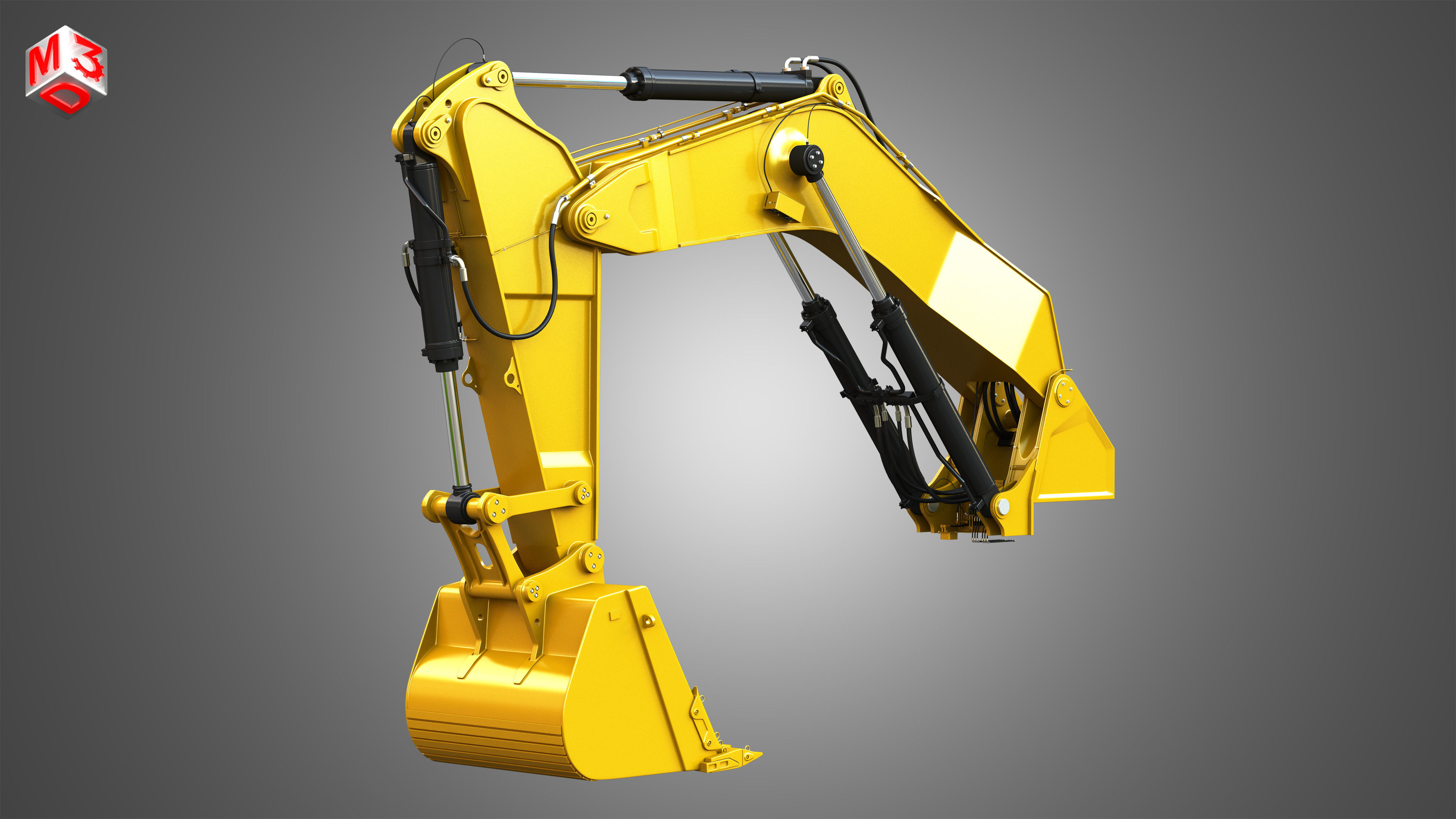 3D Excavator hydraulic arm and Bucket 6015B CGTrader