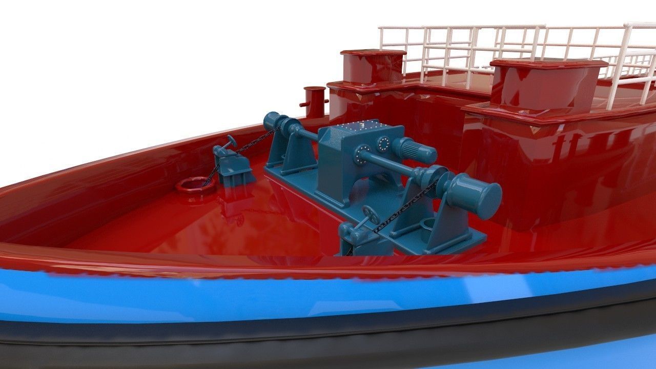 3D model windlass chain pulley VR / AR / lowpoly CGTrader