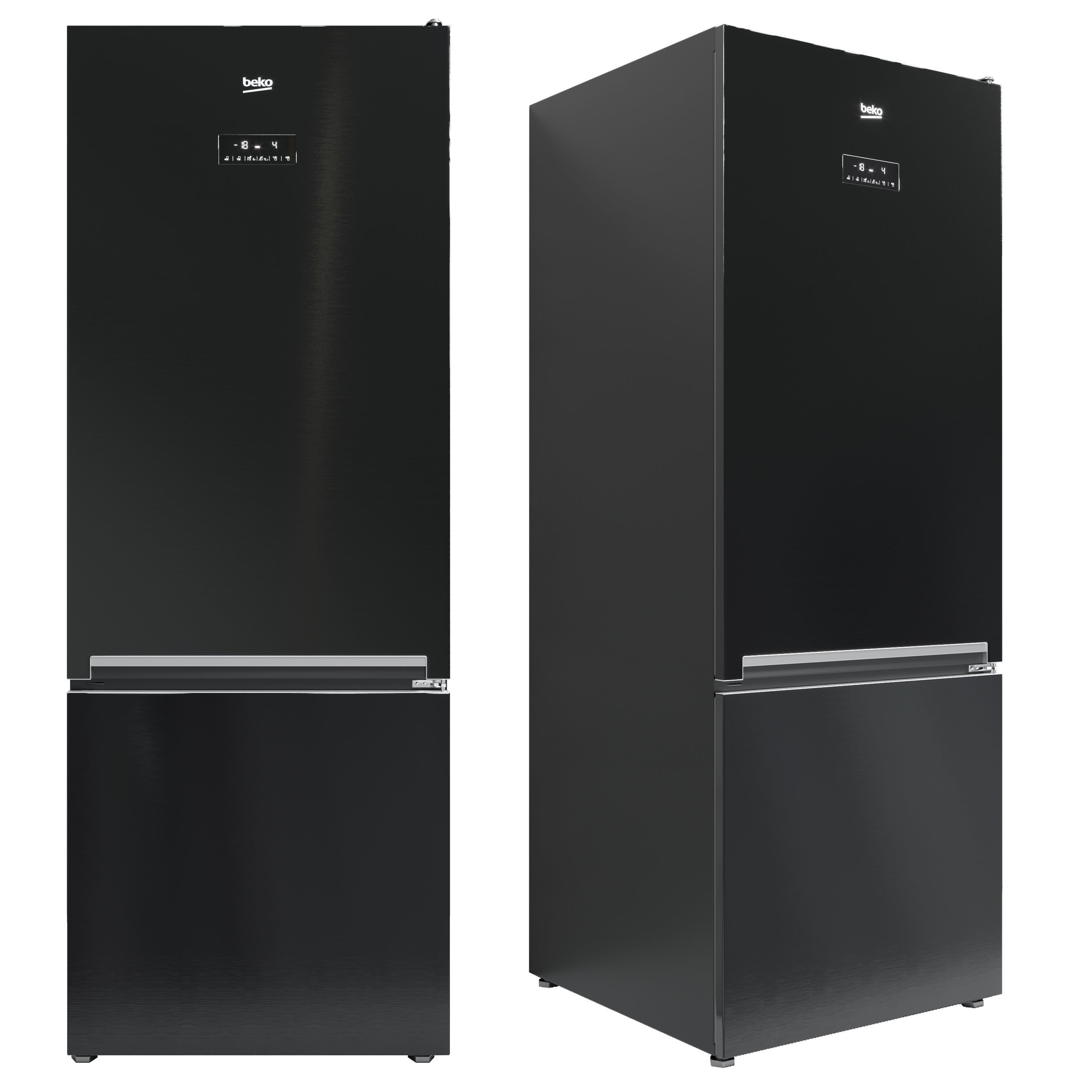 Beko refrigerator RCNE560E40ZXBN single door black white metal 3D model