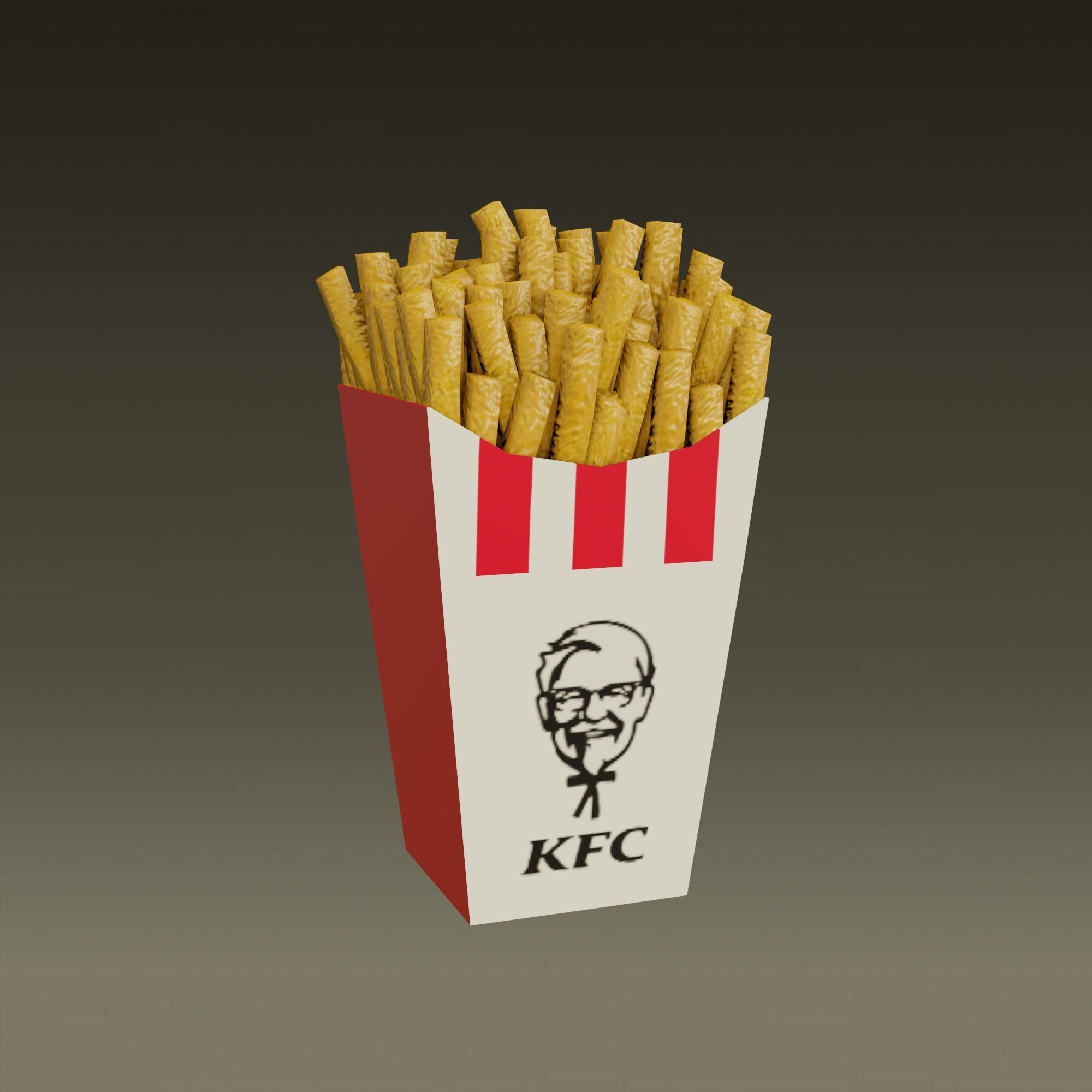 3D model KFC Kentucky Fried Chicken French fries Low poly 2021