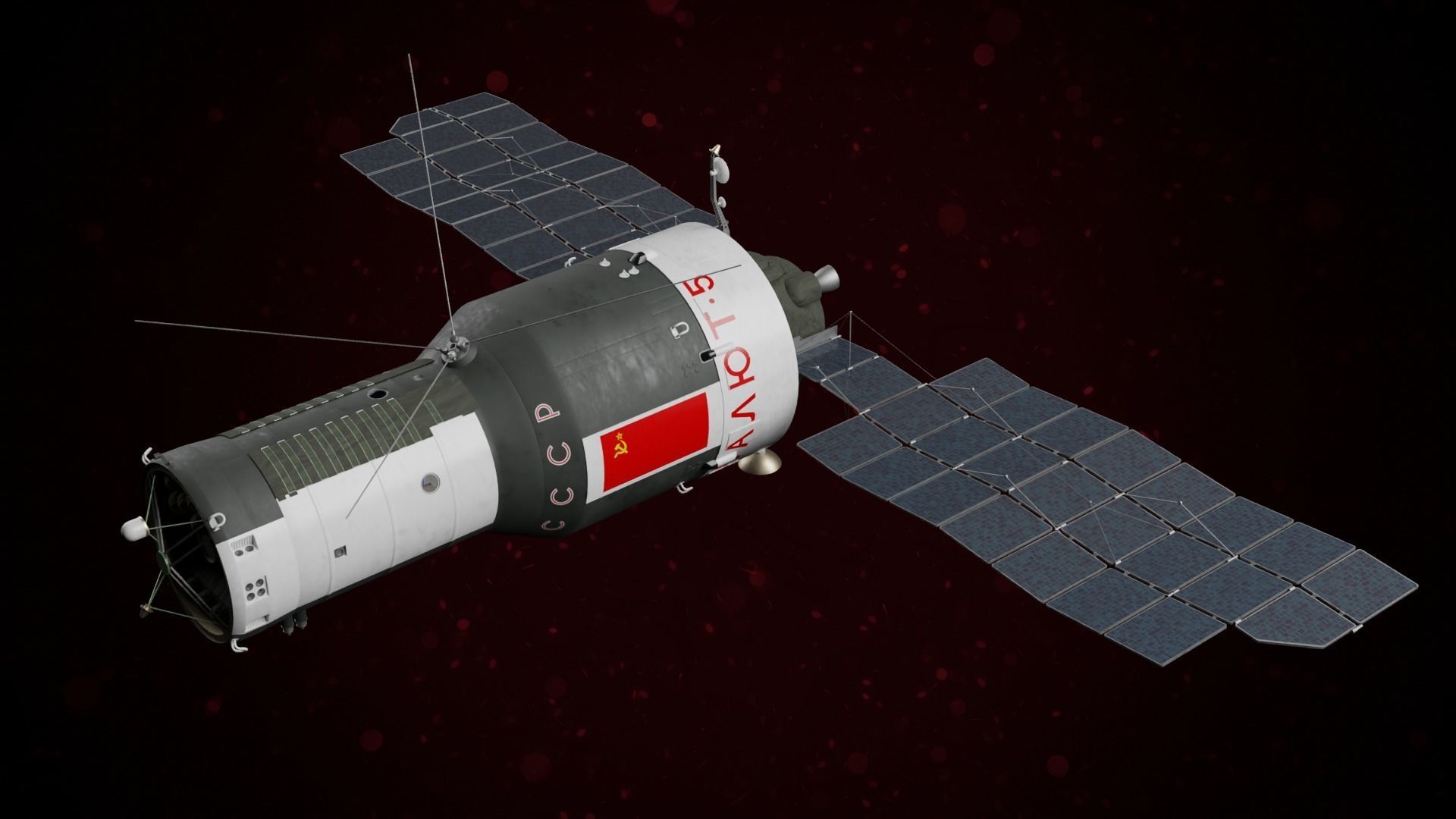 Almaz Military Salyut Space Station 3D model | CGTrader