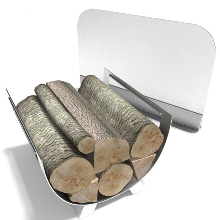 Modern Fireplace Accessories With Wood 3D model CGTrader
