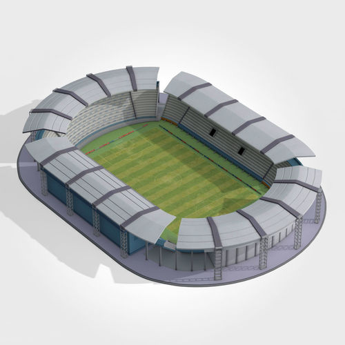 Lowpoly generic football soccer stadium