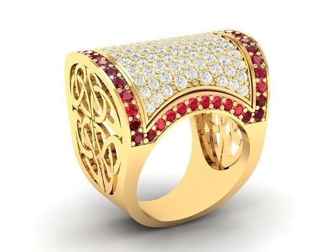diamond treasure chest ring for women 426 3D model 3D printable CGTrader